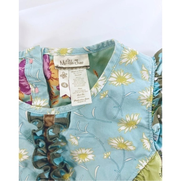 Matilda Jane Girls Sz 4 Mix and Mingle Flutter Dress & Headband Secret Fields - Picture 8 of 9